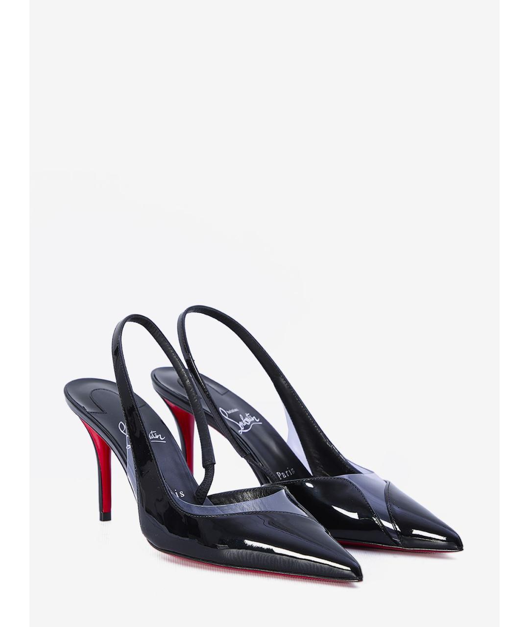 CHRISTIAN LOUBOUTIN Черные кожаные туфли, фото 3