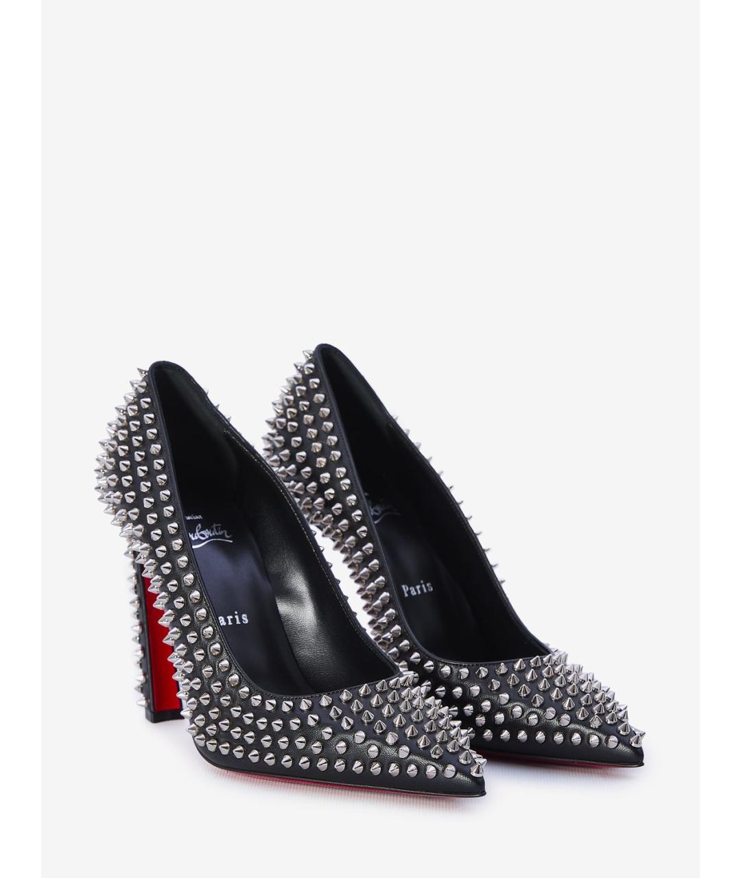 CHRISTIAN LOUBOUTIN Черные кожаные туфли, фото 2