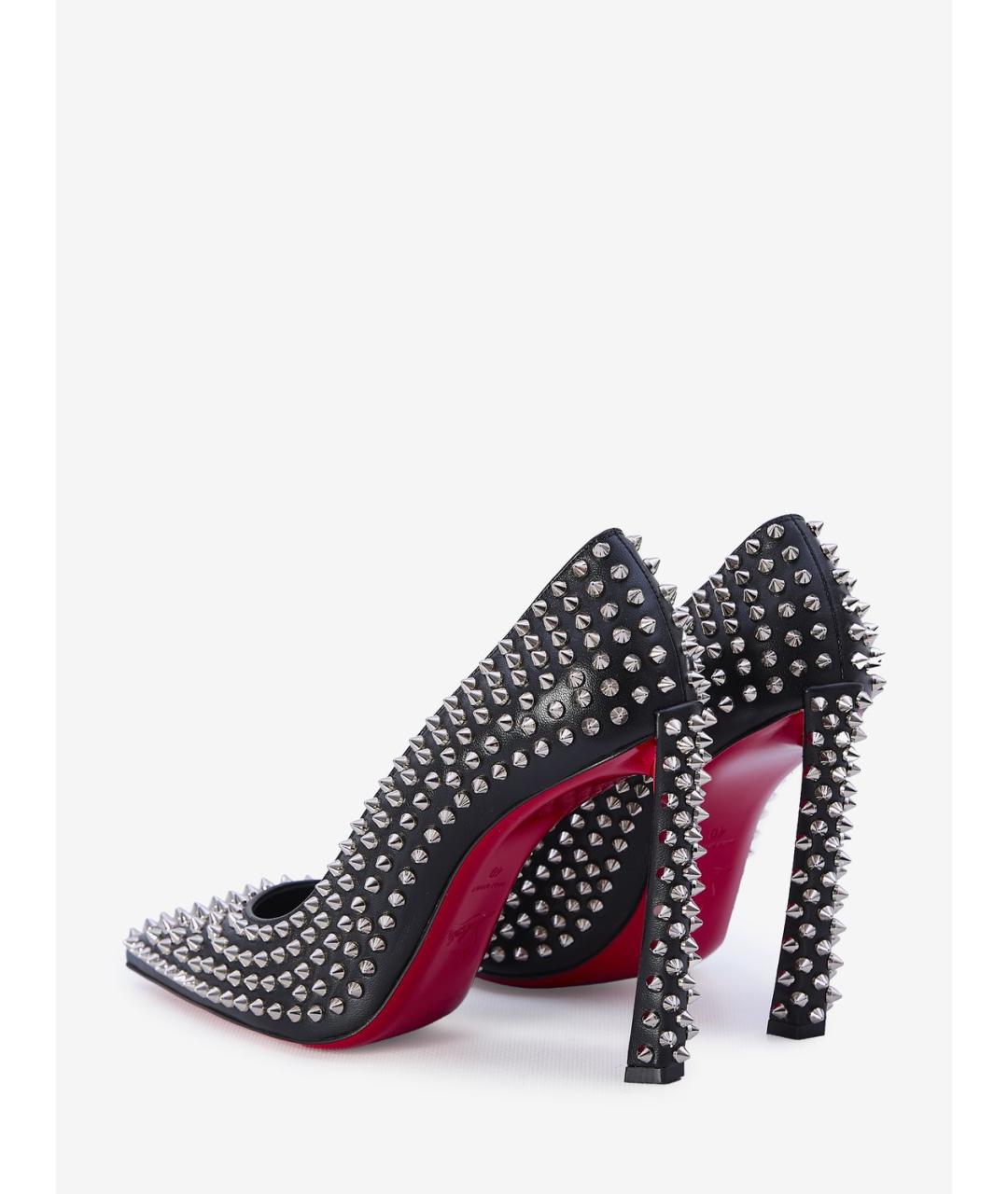 CHRISTIAN LOUBOUTIN Черные кожаные туфли, фото 4