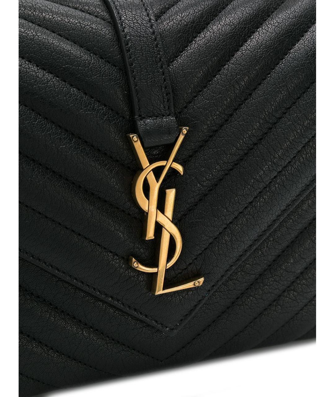 SAINT LAURENT Черная кожаная сумка через плечо, фото 4