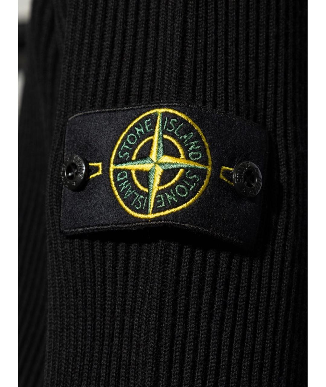 STONE ISLAND Черный шерстяной джемпер / свитер, фото 2