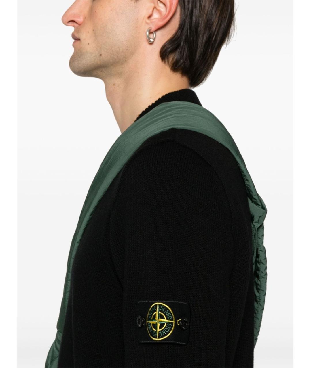 STONE ISLAND Черный шерстяной джемпер / свитер, фото 5