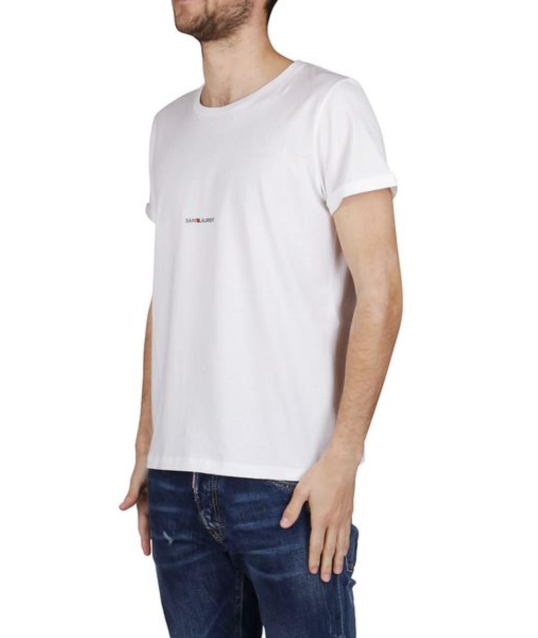 SAINT LAURENT Белая хлопковая футболка, фото 5
