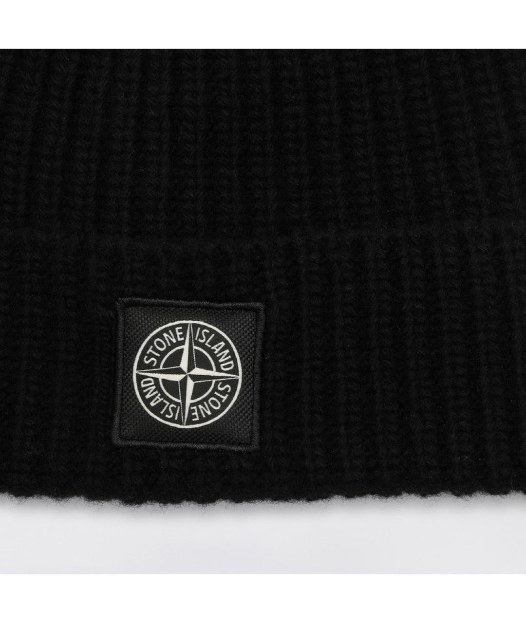 STONE ISLAND Черная шерстяная шапка, фото 3