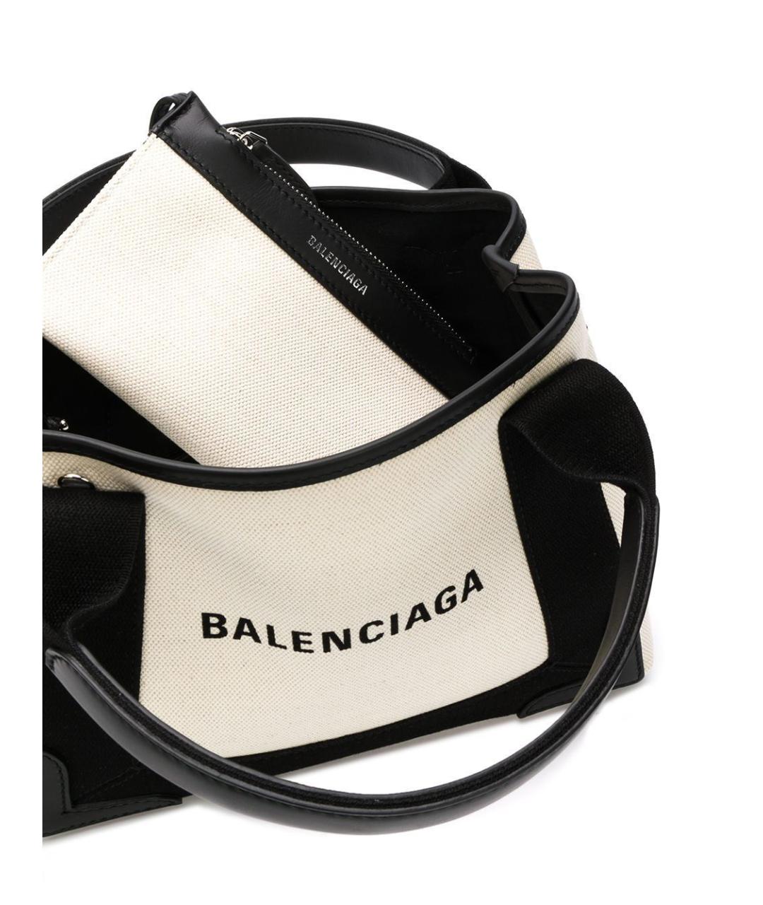 BALENCIAGA Бежевая хлопковая сумка тоут, фото 5