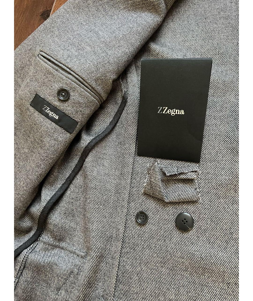 ZZEGNA Серый шерстяной пиджак, фото 4