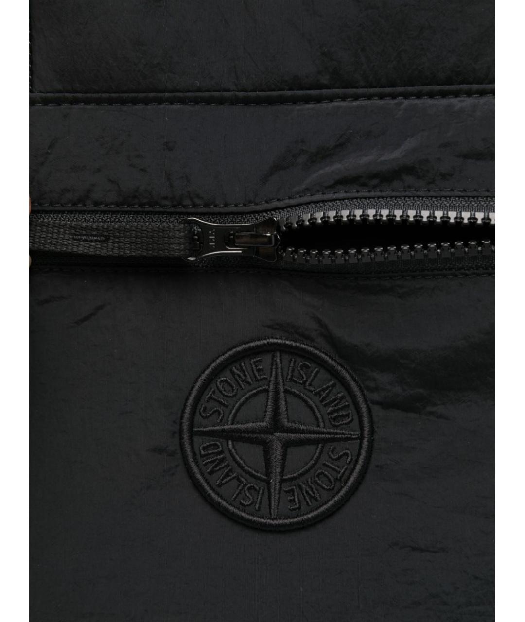 STONE ISLAND Черная синтетическая сумка тоут, фото 4