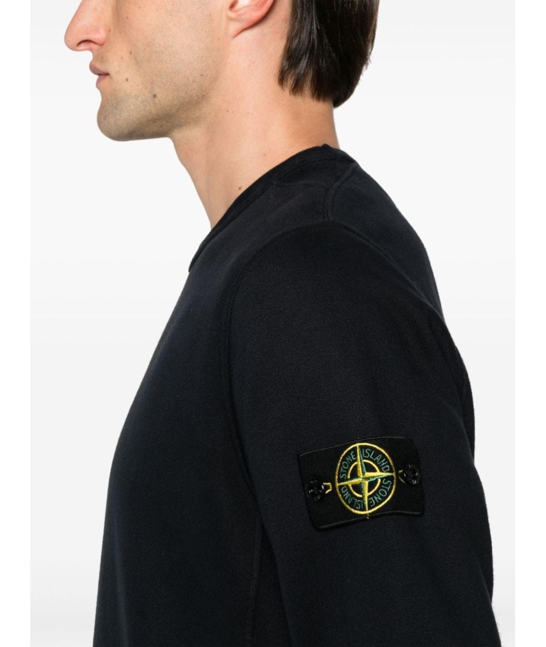 STONE ISLAND Темно-синий хлопковый джемпер / свитер, фото 5