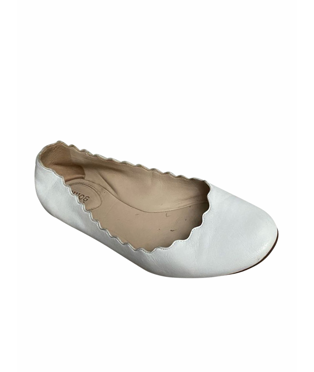CHLOE Белые кожаные балетки, фото 1