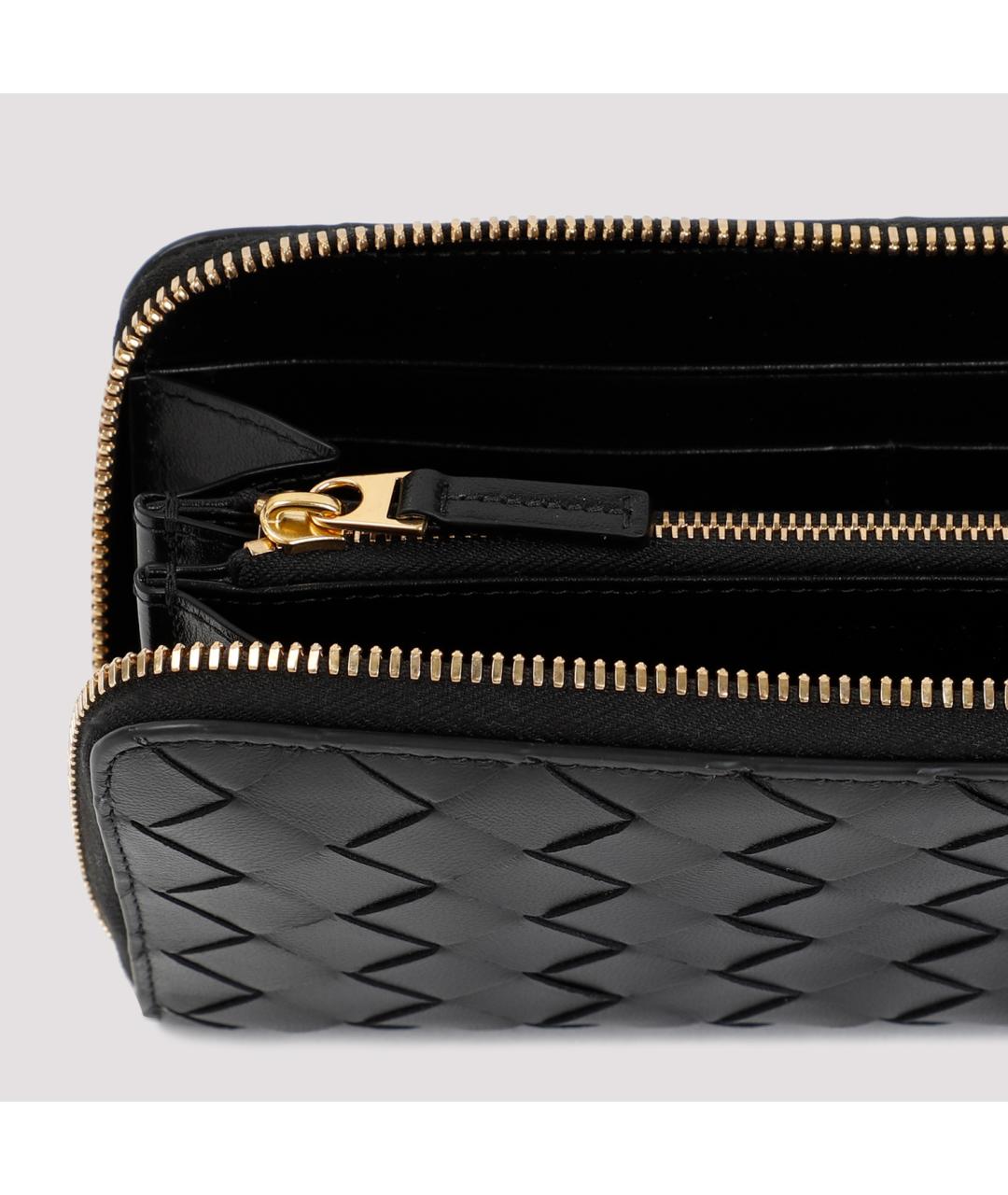 BOTTEGA VENETA Черный кожаный кошелек, фото 5
