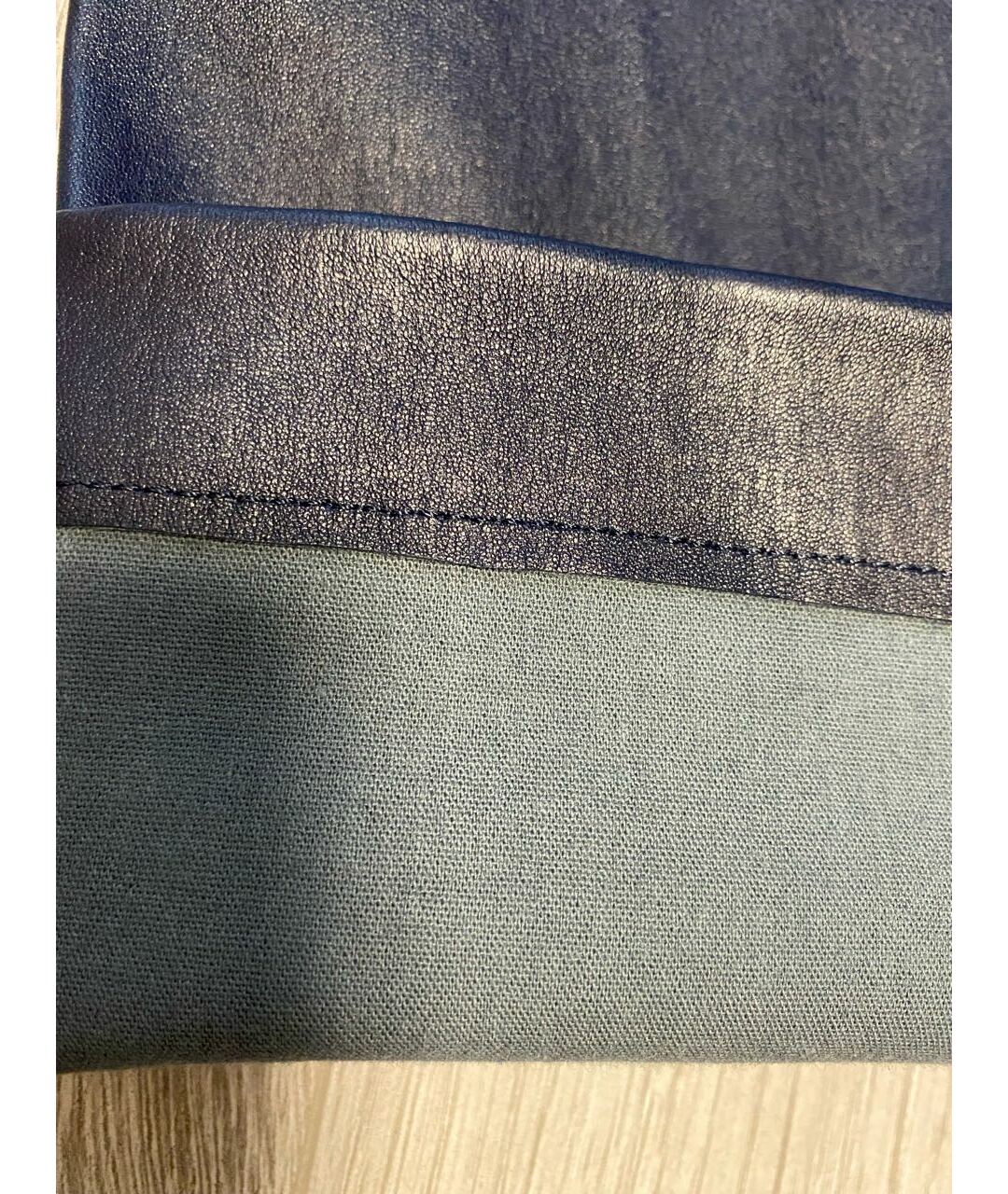 THE ROW Синие кожаные брюки узкие, фото 6