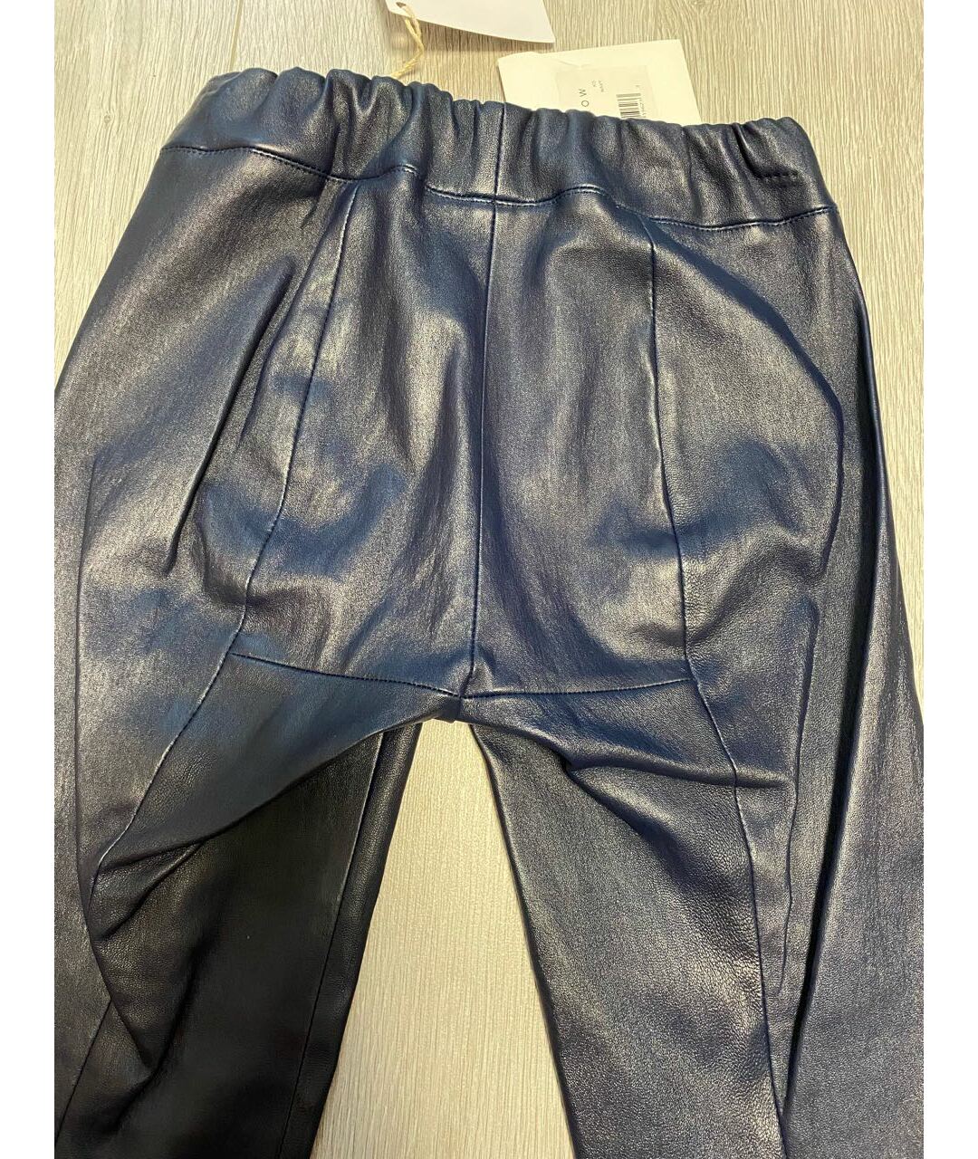 THE ROW Синие кожаные брюки узкие, фото 7