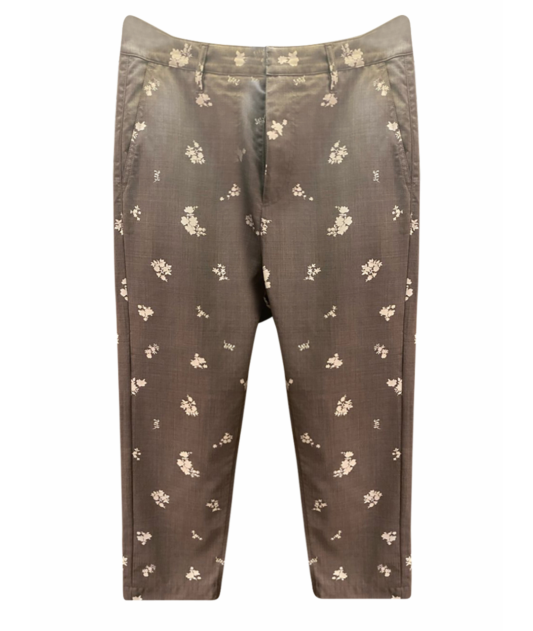 GOLDEN GOOSE DELUXE BRAND Серые хлопковые прямые брюки, фото 1