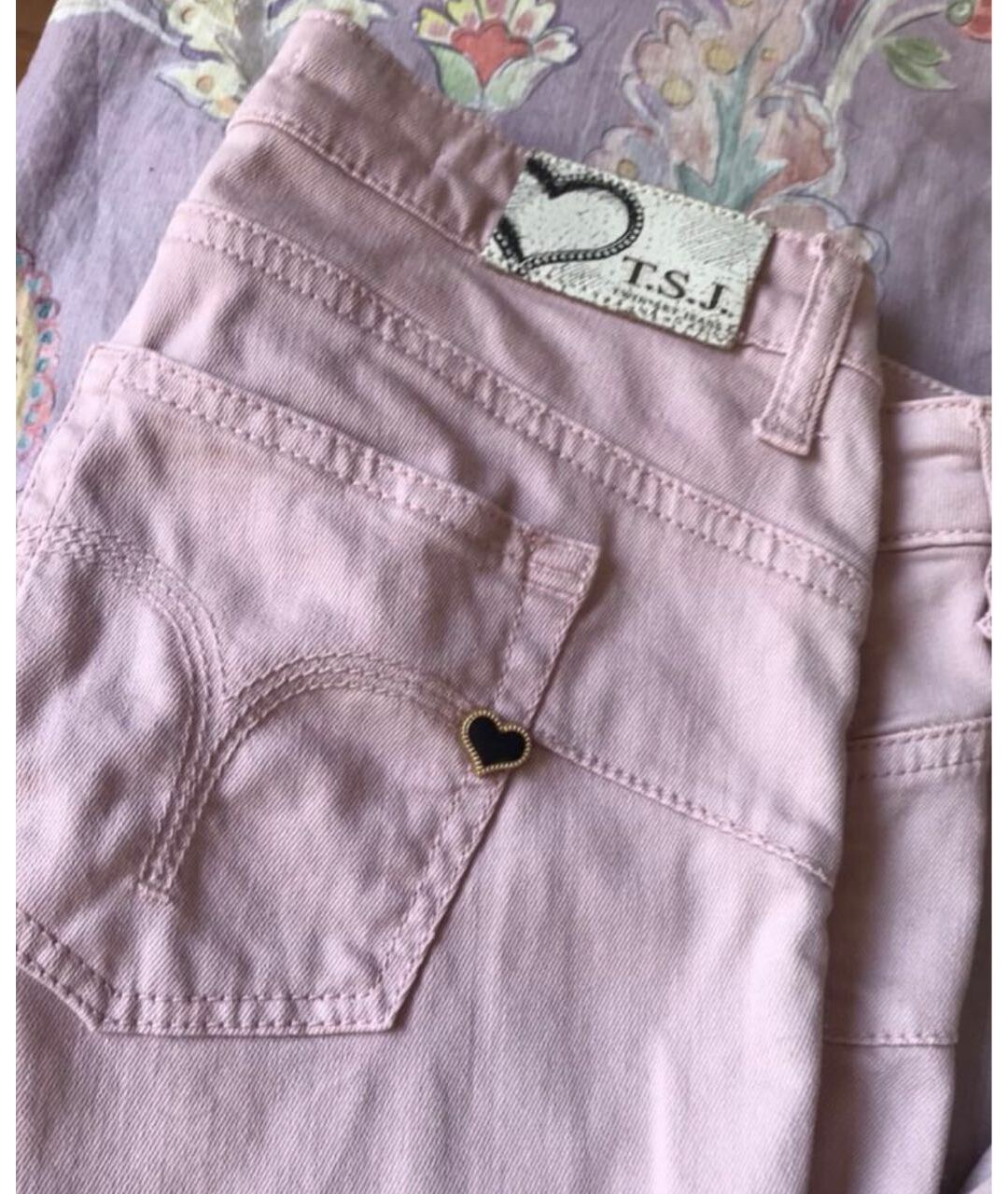 TWIN-SET Розовые хлопковые джинсы слим, фото 4