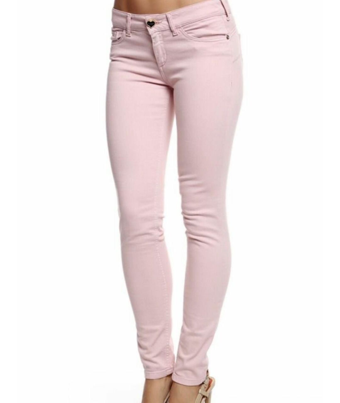 TWIN-SET Розовые хлопковые джинсы слим, фото 2
