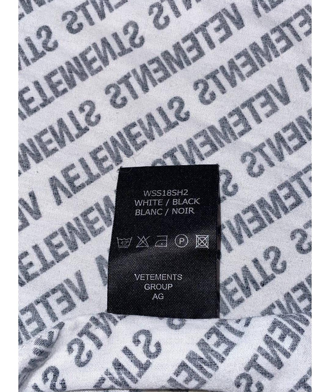 VETEMENTS Белая хлопковая рубашка, фото 6