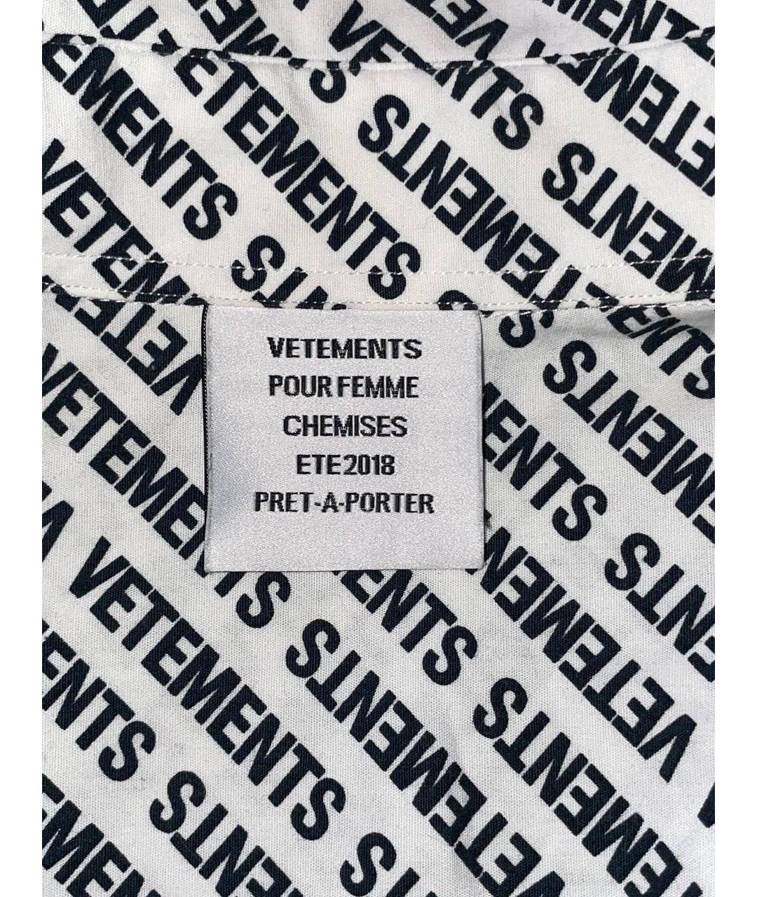 VETEMENTS Белая хлопковая рубашка, фото 2