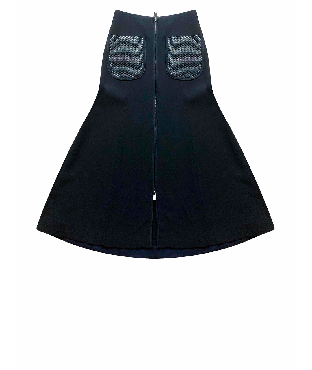 FENDI Темно-синяя вискозная юбка миди, фото 1