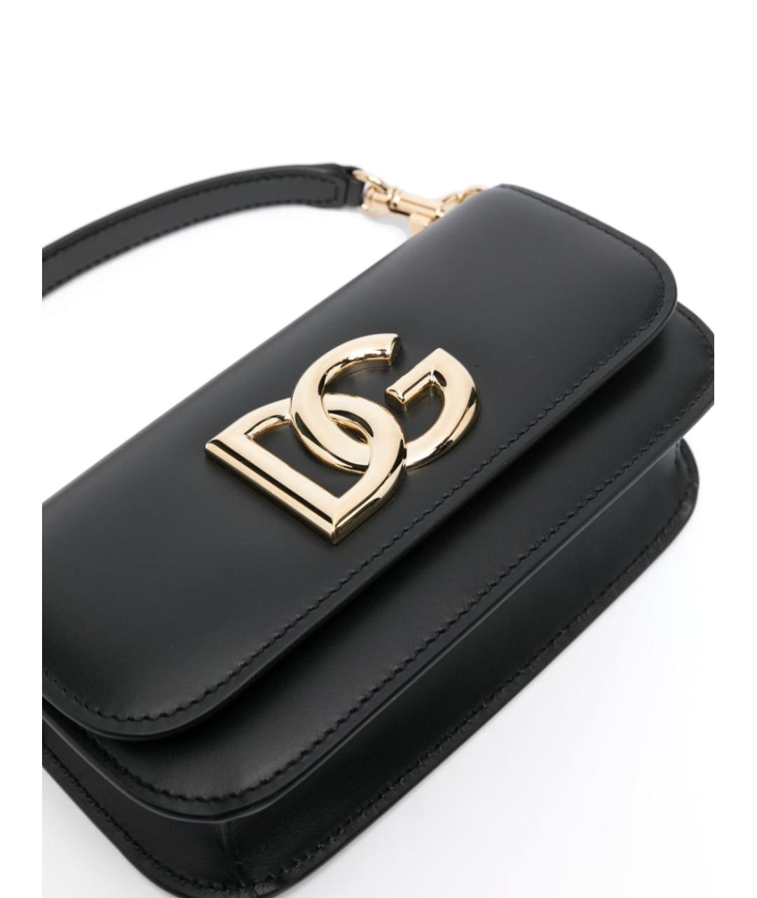 DOLCE&GABBANA Черная кожаная сумка через плечо, фото 3