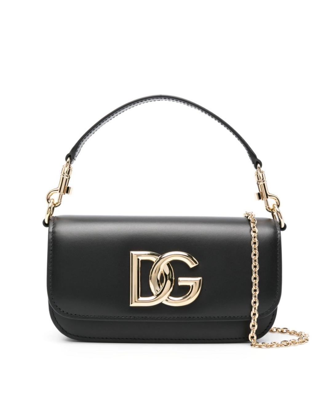 DOLCE&GABBANA Черная кожаная сумка через плечо, фото 1