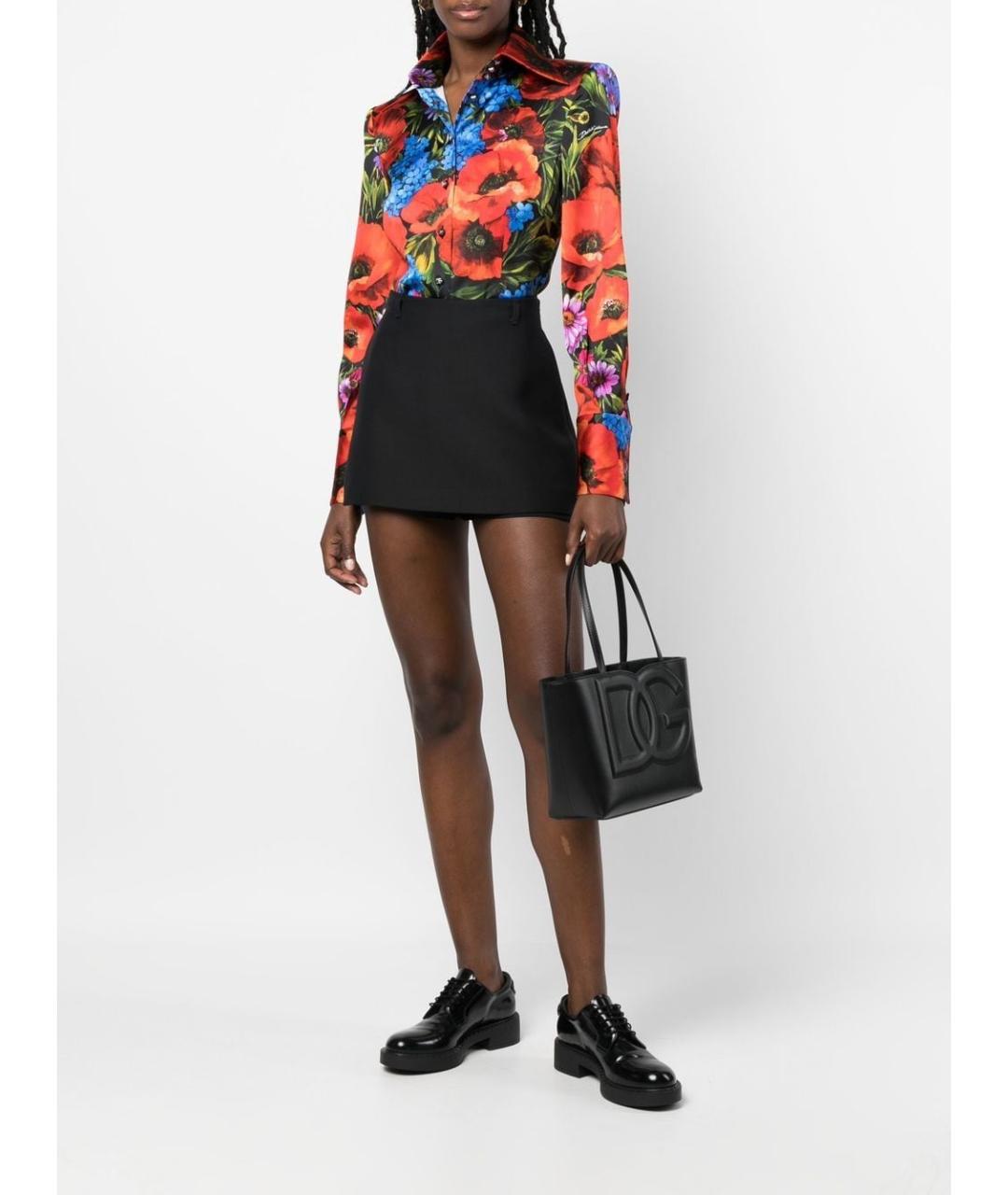 DOLCE&GABBANA Черная кожаная сумка тоут, фото 4