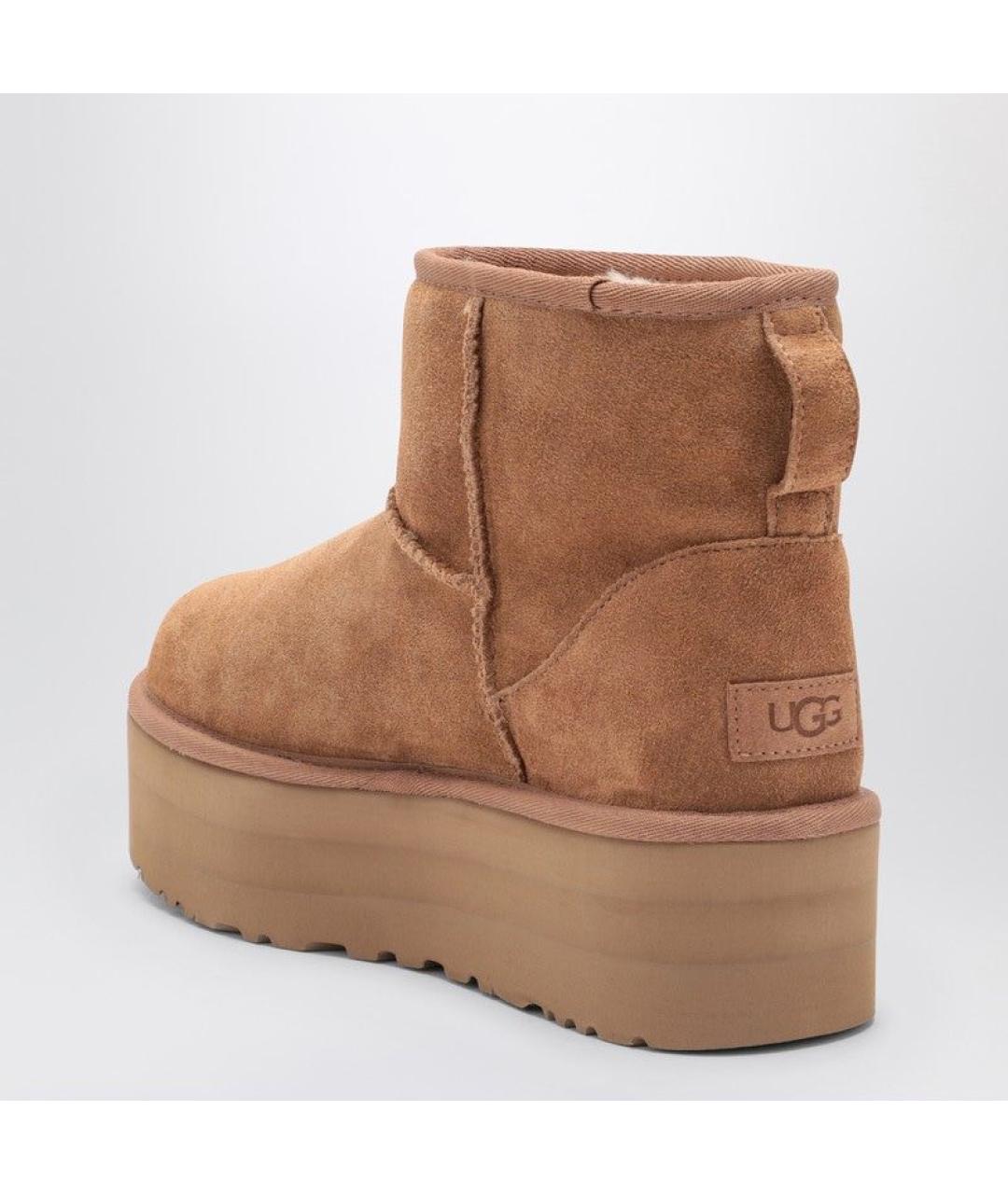 UGG AUSTRALIA Коричневые кожаные ботинки, фото 4