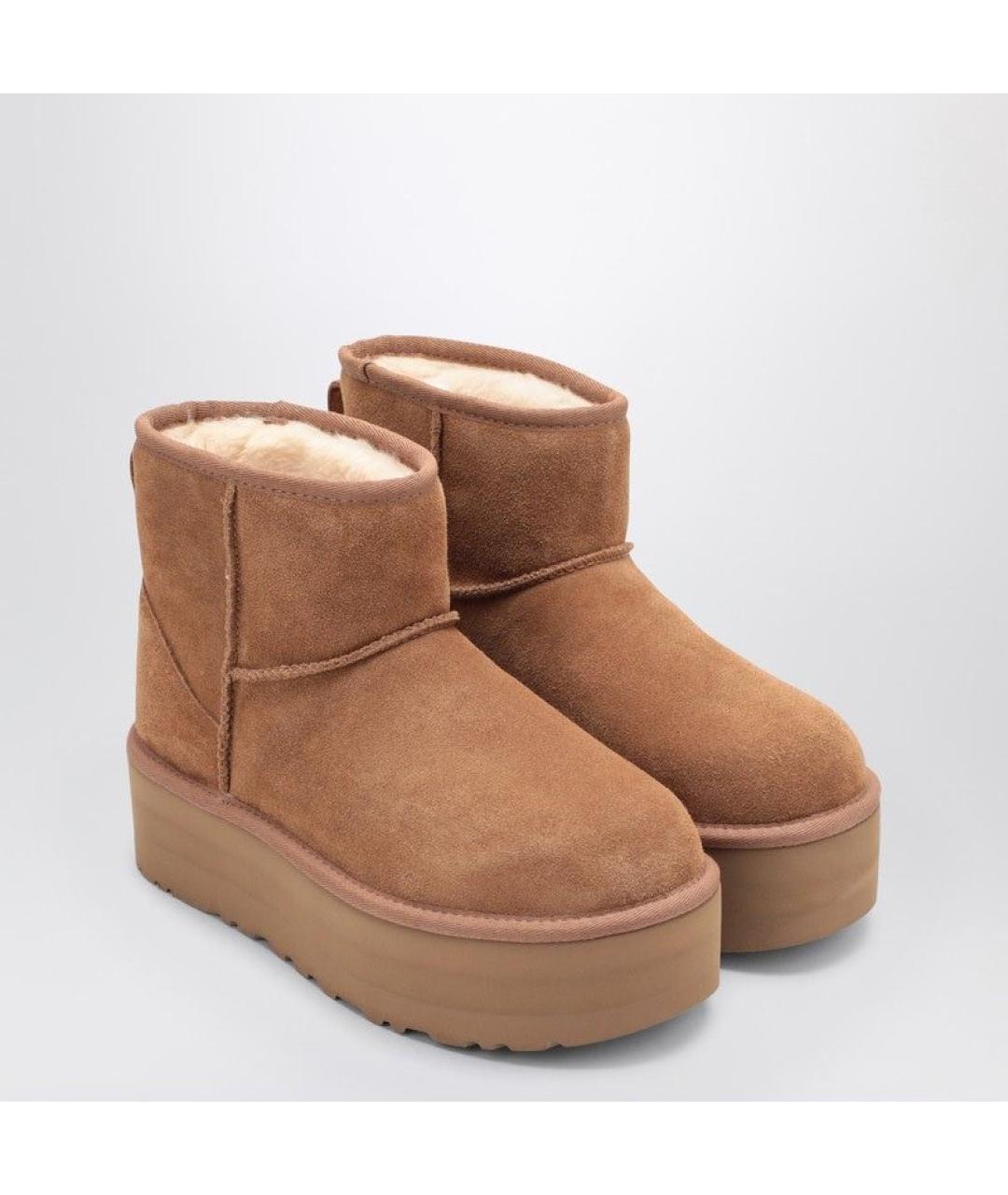 UGG AUSTRALIA Коричневые кожаные ботинки, фото 2