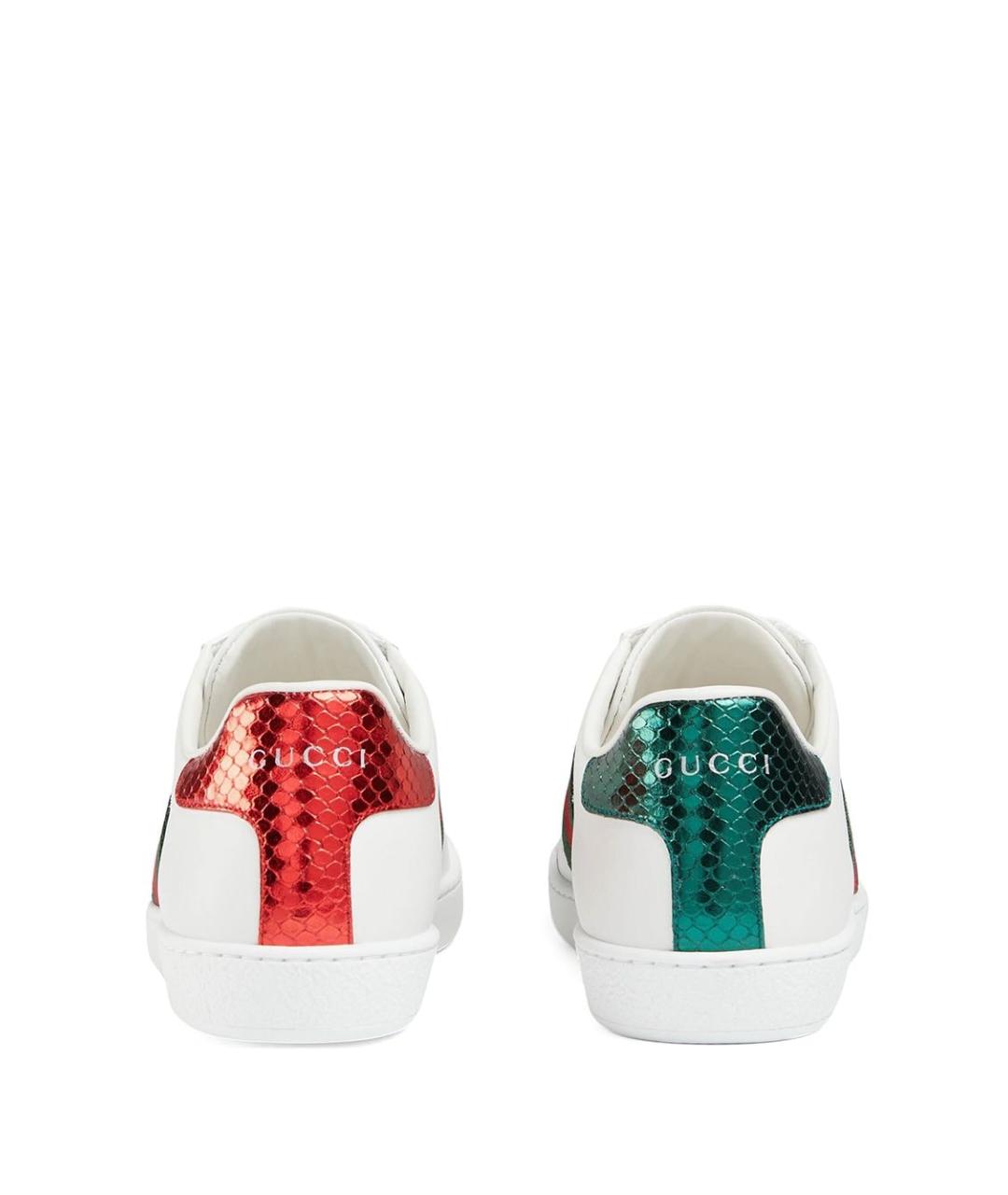 GUCCI Белые кожаные кроссовки, фото 4