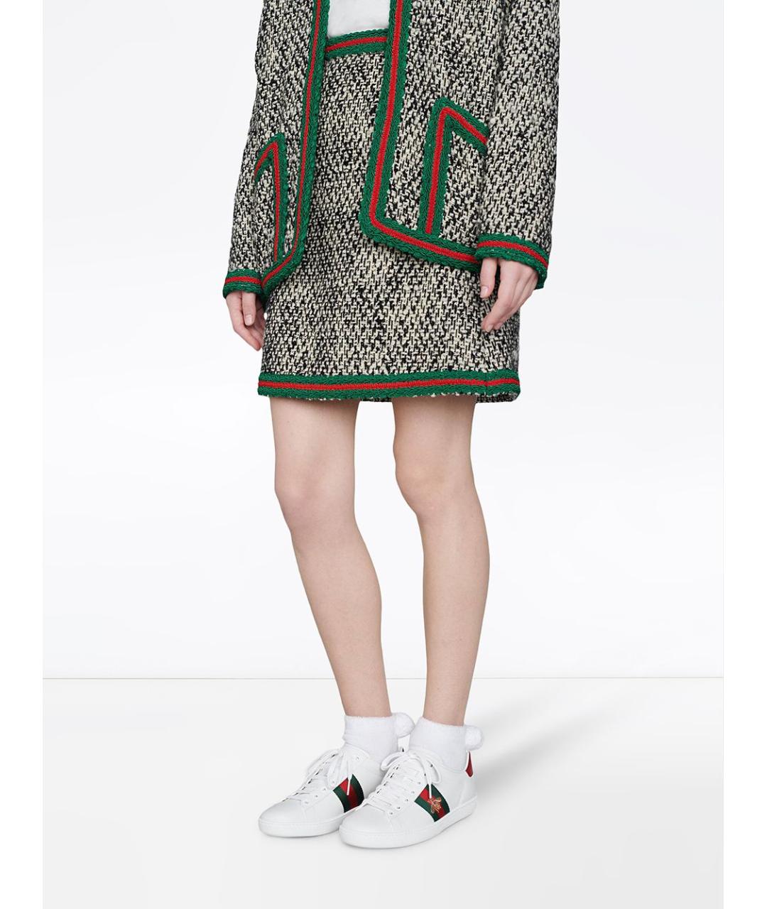 GUCCI Белые кожаные кроссовки, фото 2