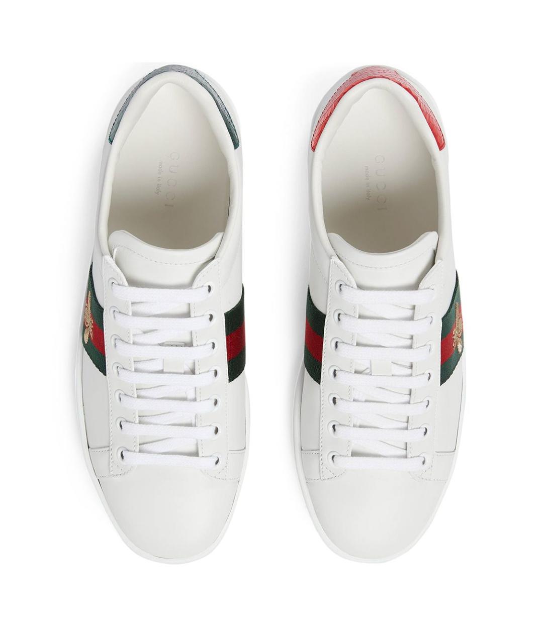 GUCCI Белые кожаные кроссовки, фото 3