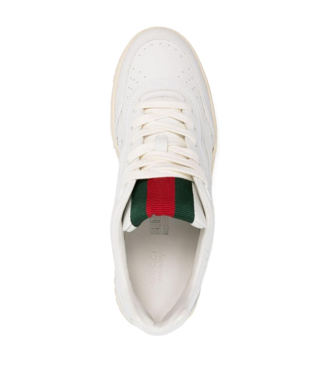 GUCCI Белые кожаные кроссовки, фото 3
