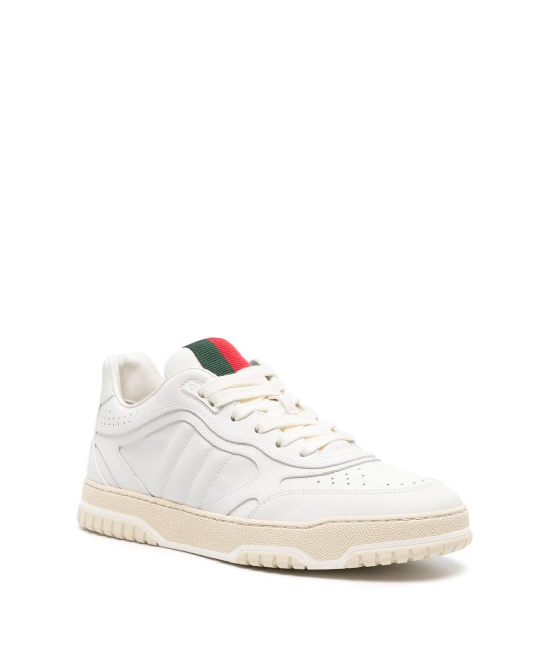 GUCCI Белые кожаные кроссовки, фото 2