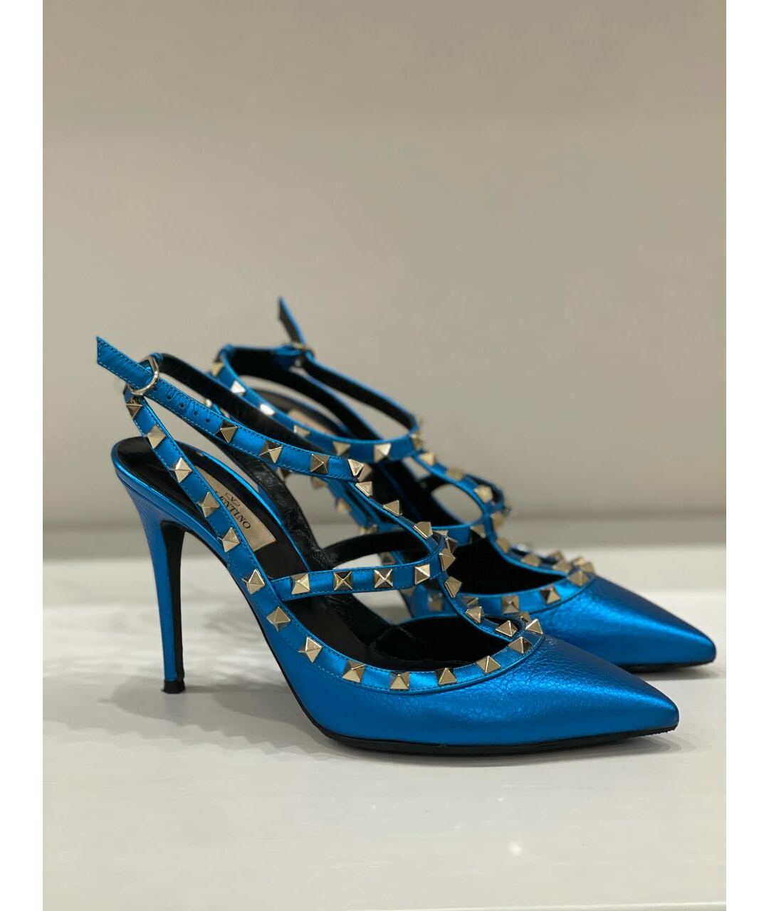 VALENTINO Синие кожаные туфли, фото 6
