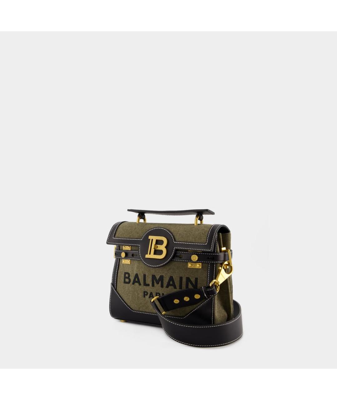 BALMAIN Хаки тканевая сумка через плечо, фото 2