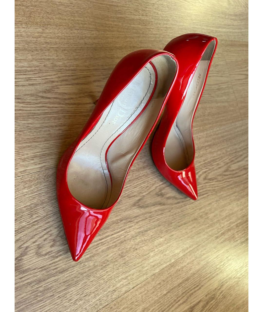 CHRISTIAN DIOR Красные туфли из лакированной кожи, фото 5