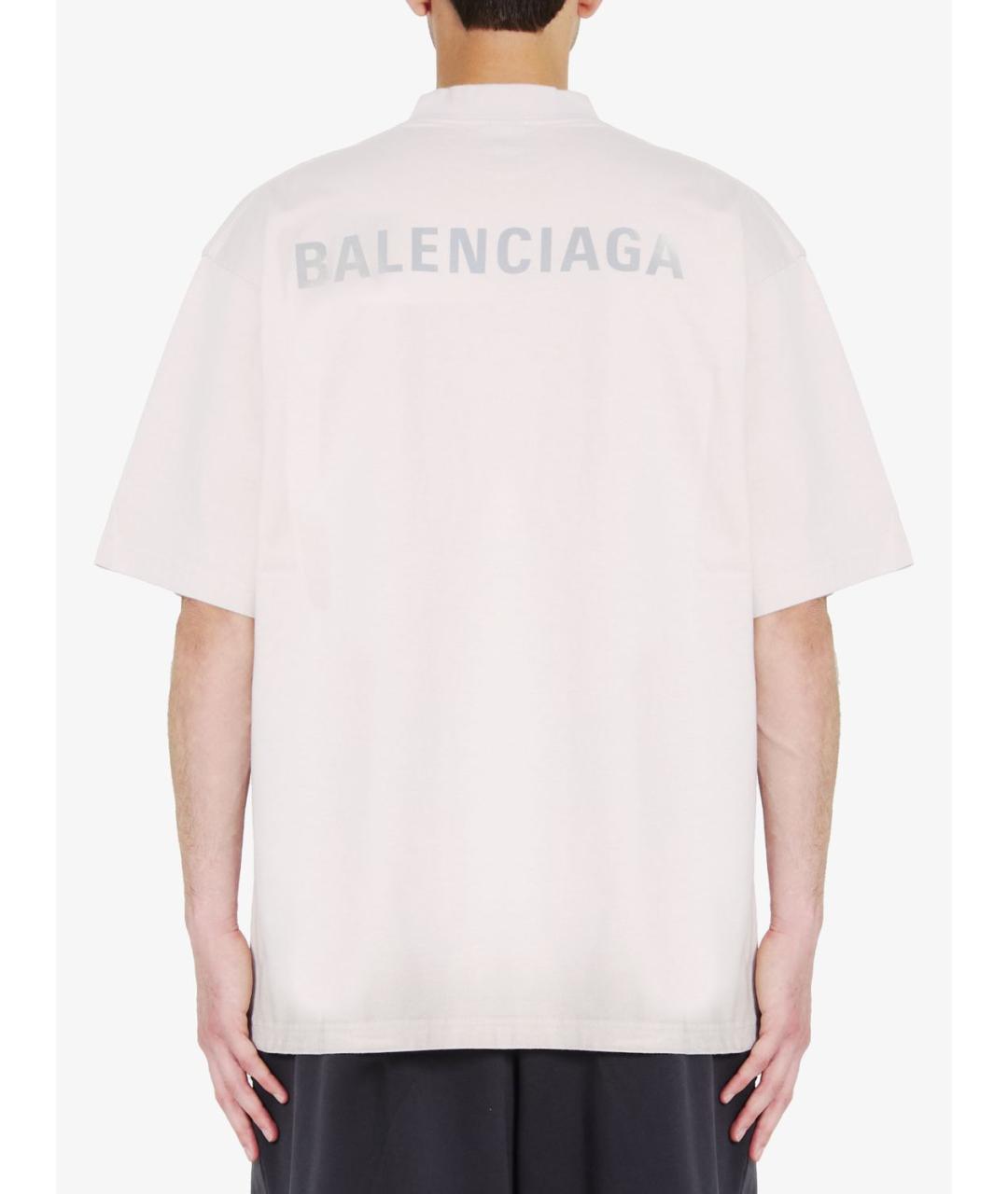 BALENCIAGA Белая хлопковая футболка, фото 2