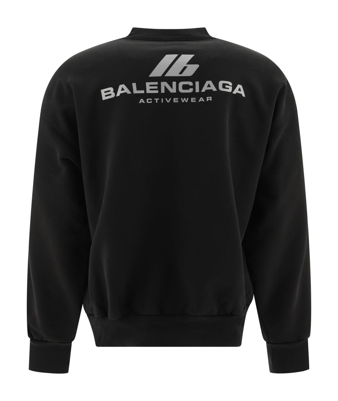 BALENCIAGA Черный хлопковый джемпер / свитер, фото 2