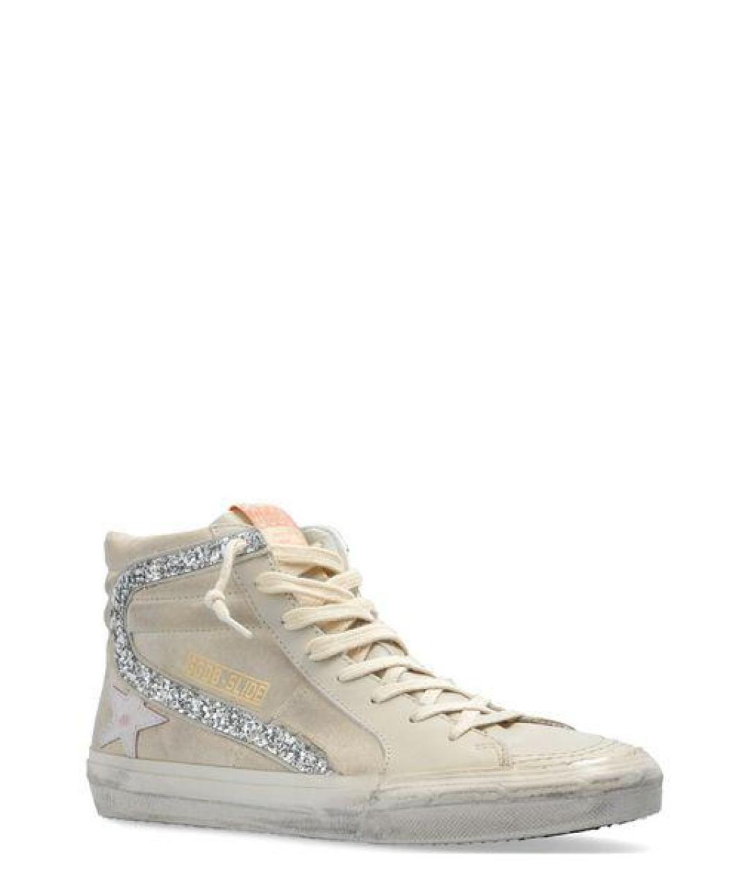 GOLDEN GOOSE DELUXE BRAND Бежевые кожаные кеды, фото 2