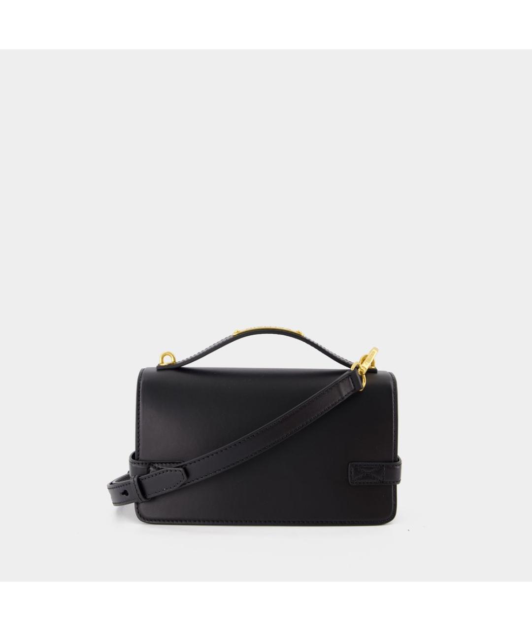 BALMAIN Черная кожаная сумка с короткими ручками, фото 3