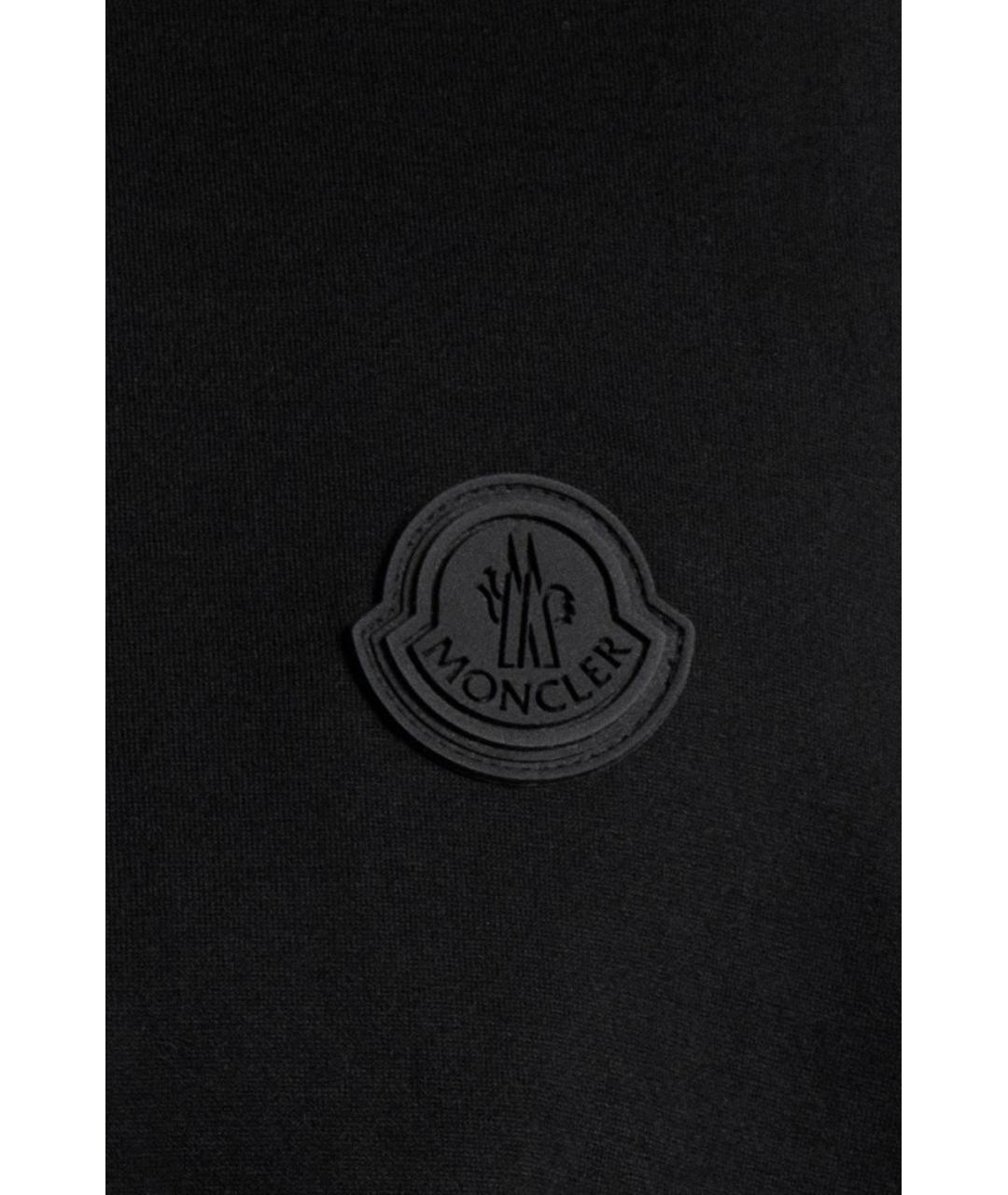 MONCLER Черная хлопковая футболка, фото 4