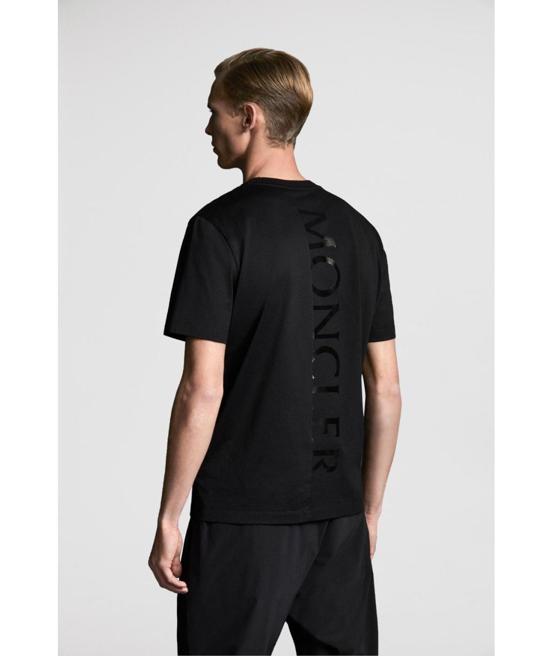 MONCLER Черная хлопковая футболка, фото 3