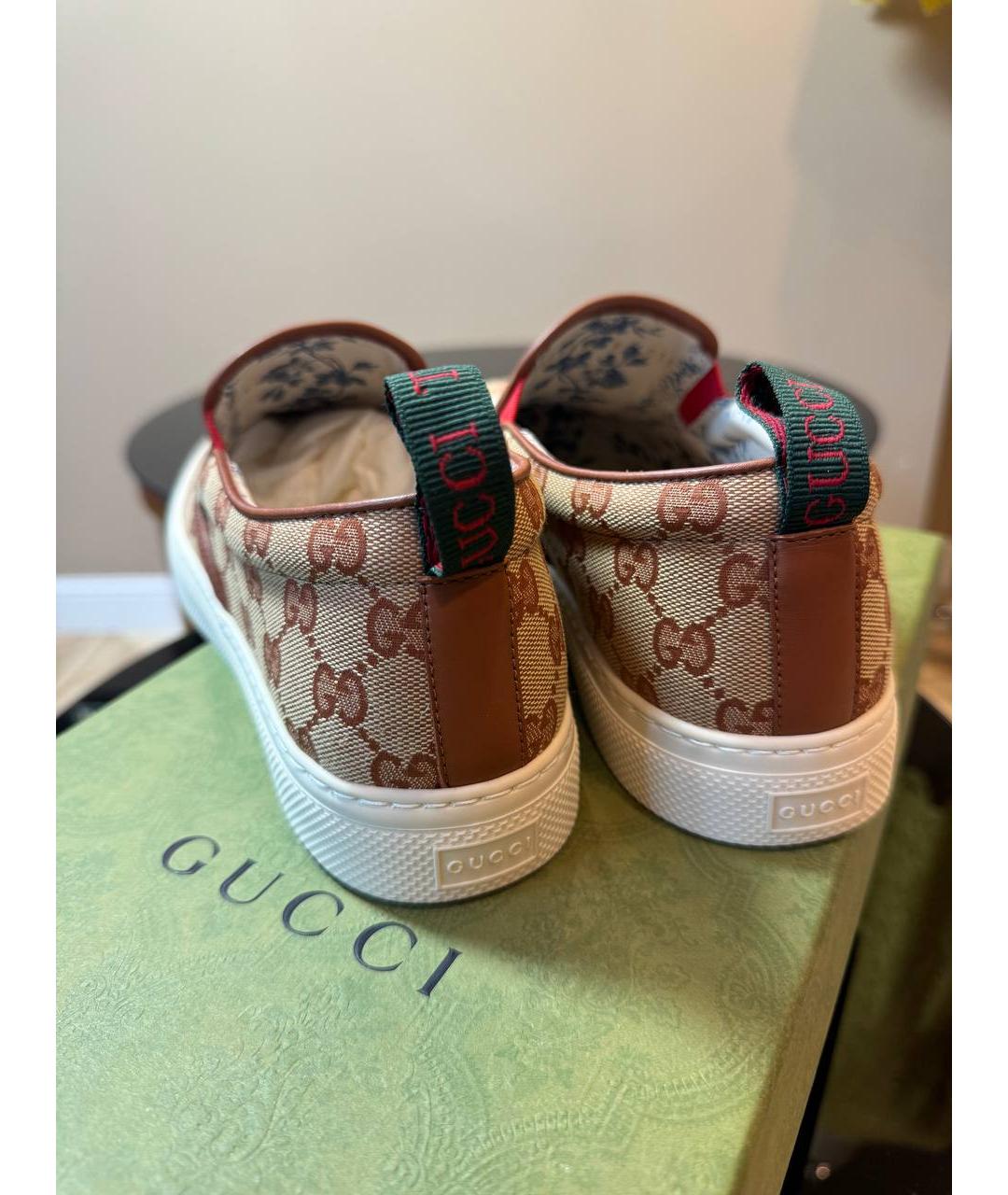 GUCCI Бежевые слипоны, фото 5