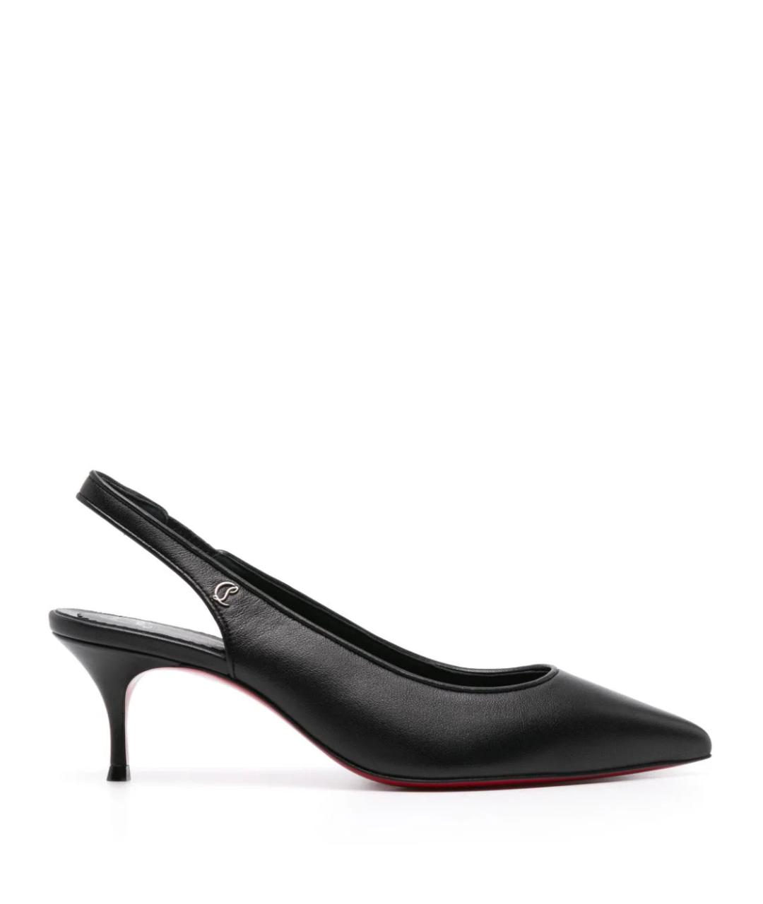 CHRISTIAN LOUBOUTIN Черные кожаные туфли, фото 1