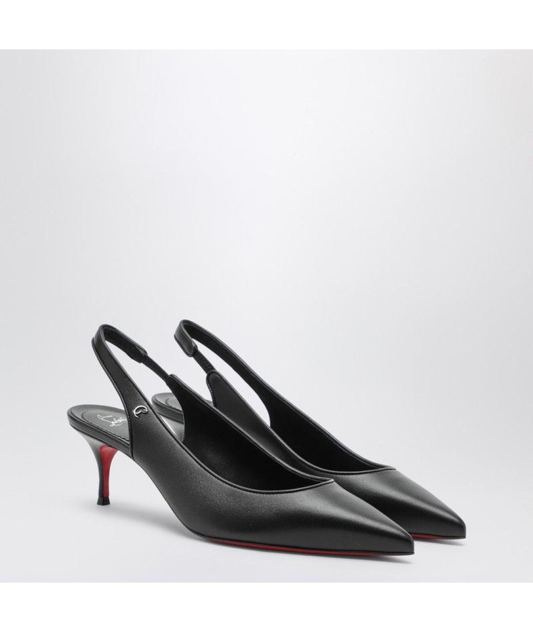 CHRISTIAN LOUBOUTIN Черные кожаные туфли, фото 3