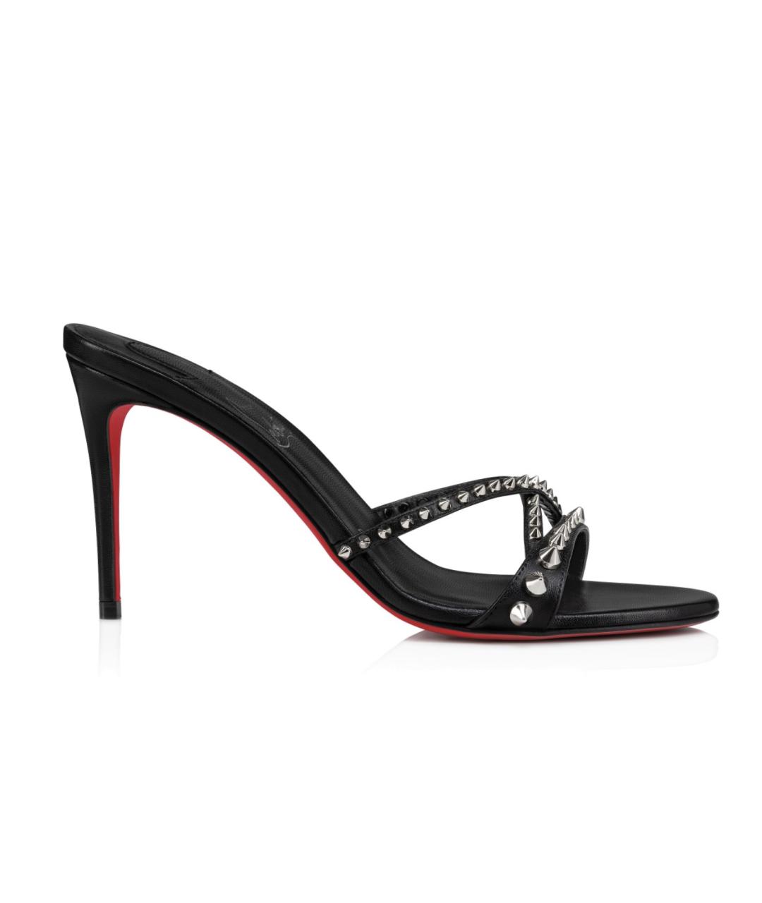 CHRISTIAN LOUBOUTIN Черные кожаные мюли, фото 1