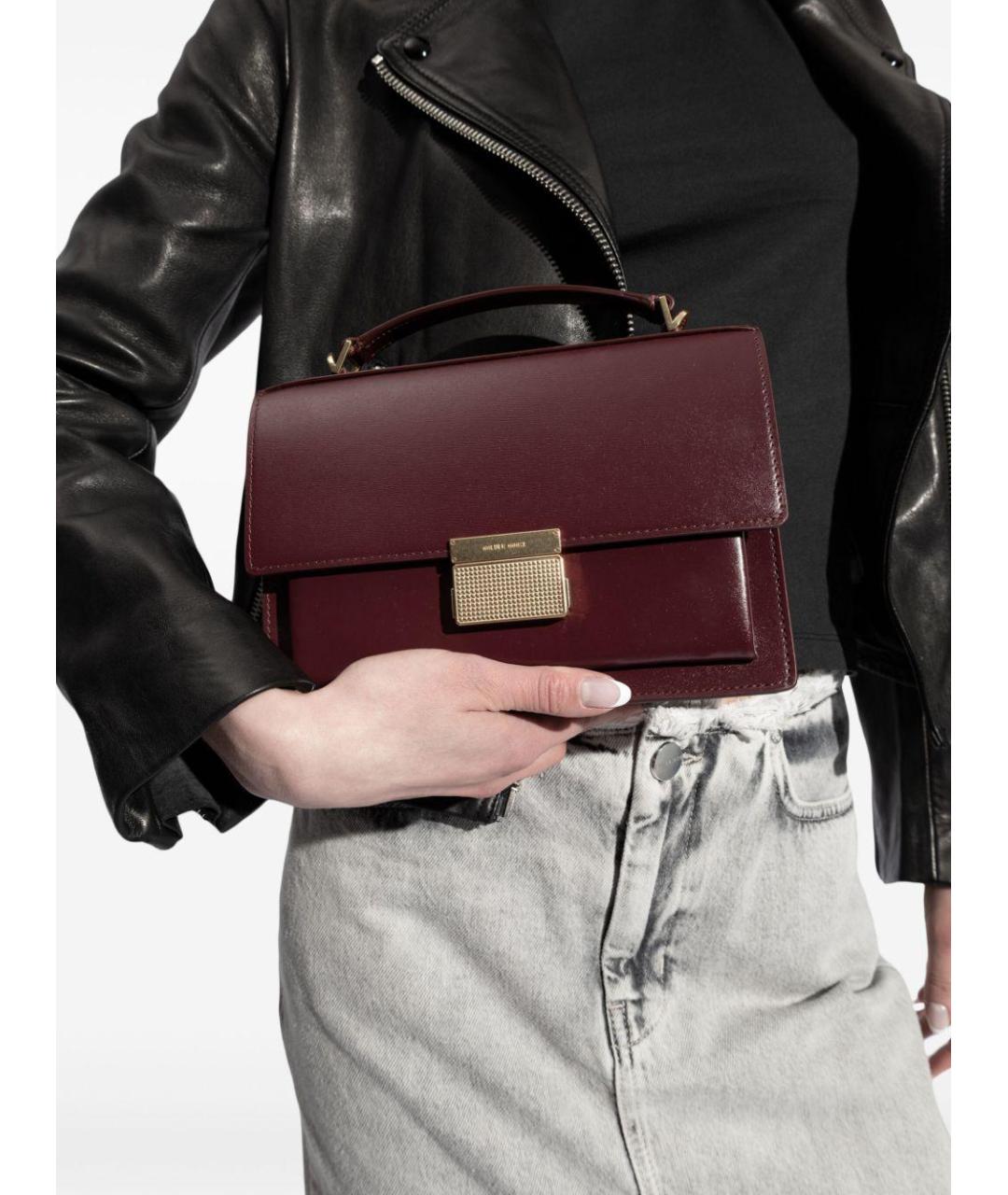 GOLDEN GOOSE DELUXE BRAND Бордовая кожаная сумка через плечо, фото 2