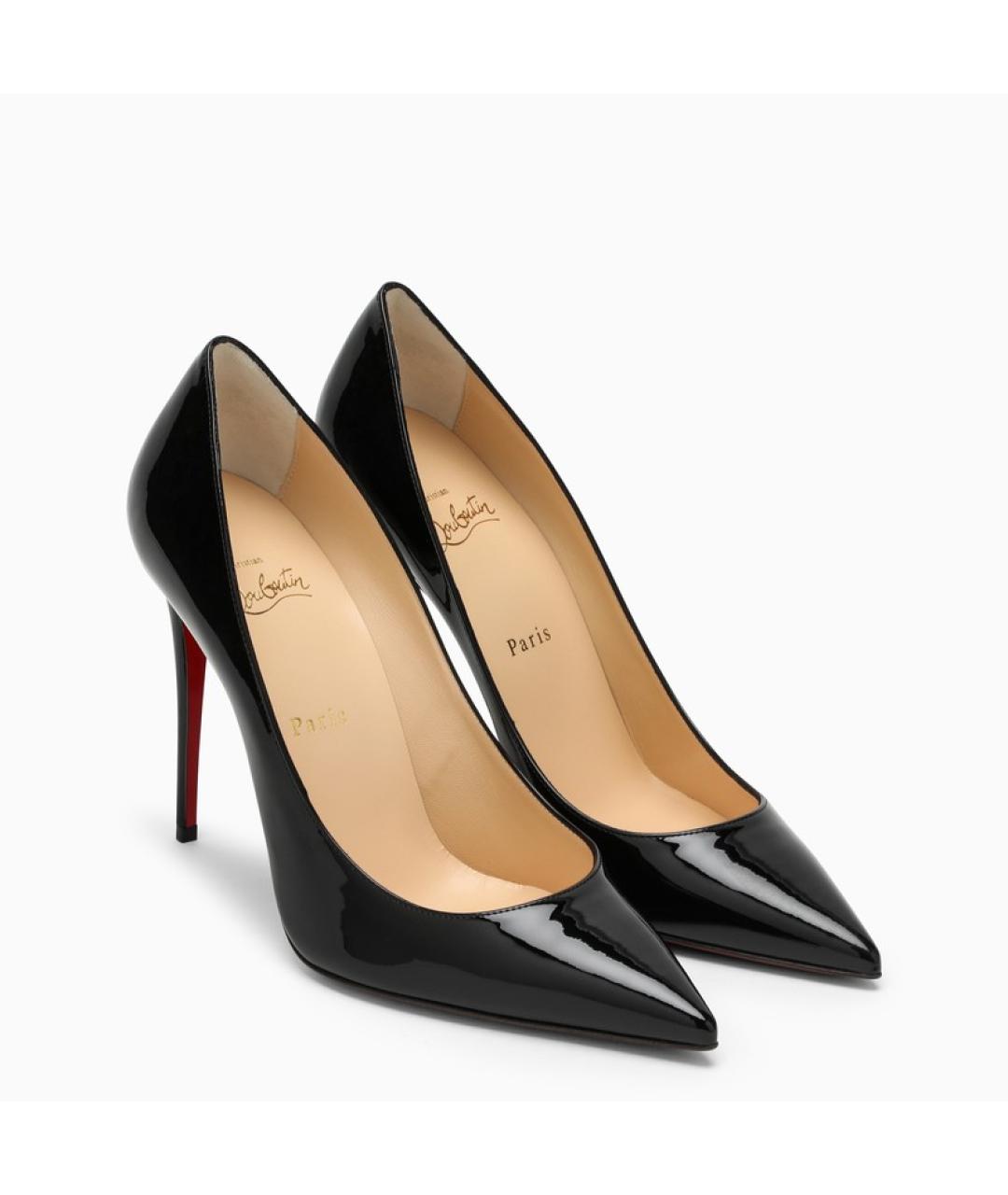 CHRISTIAN LOUBOUTIN Черные кожаные туфли, фото 2