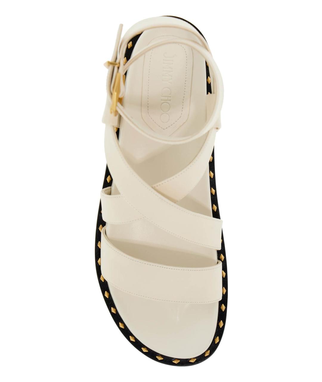 JIMMY CHOO Белые кожаные босоножки, фото 2