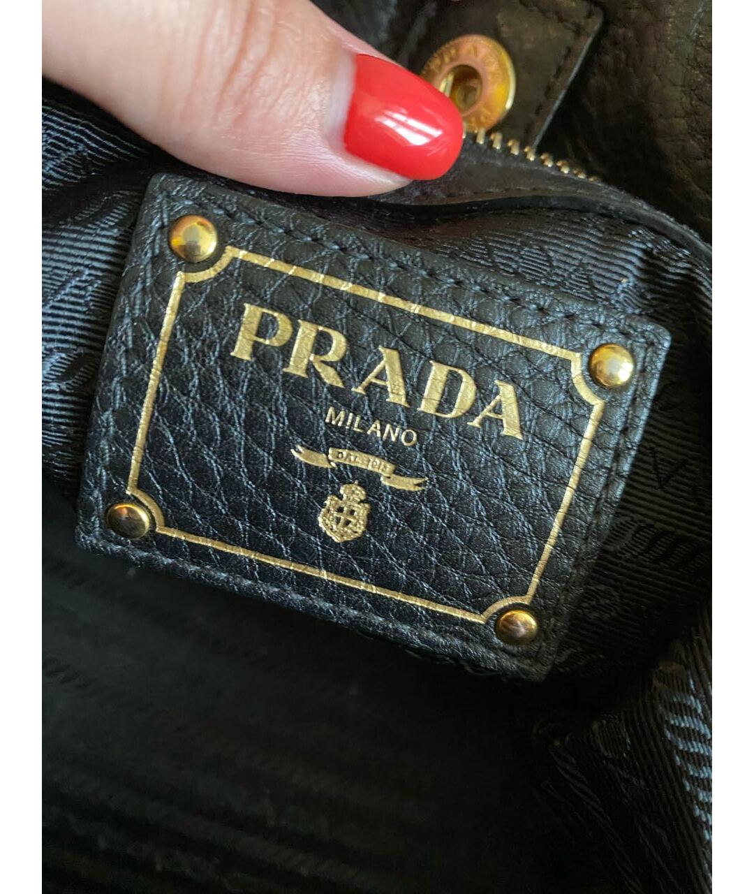 PRADA Черная кожаная сумка тоут, фото 3