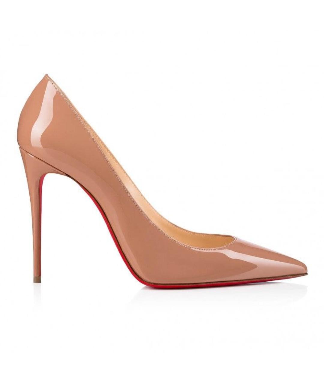 CHRISTIAN LOUBOUTIN Бежевые кожаные туфли, фото 1